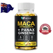 MENXI Maca Root 10000mg High Strength Capsules- 120 Black Maca Root 120 Capsules