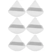6 Pcs Loose Powder Puff Face Soft Triangle Puff Blender Beauty Makeup Tool White