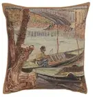Peche au Printemps 16x16 Inch Tapestry Cushion Cover, Throw Pillow Cover