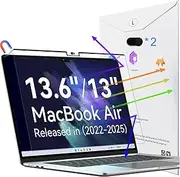 Peslv Magnetic Anti Blue Light Screen Protector for MacBook Air 13.6/13 Inch (2022-2025, M2, M3, M4), Removable Glare Filter for 13" Mac Laptop Computer