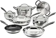 [Cuisinart] Radiant PRO 11-Piece Stainless with Brushed Titanium Finish Cookware Set