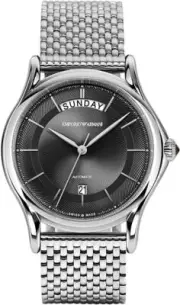 Emporio Armani Swiss Men's Automatic Hand Day-Date Stainless Steel Watch ARS3500
