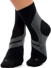 Plantar Fasciitis Sock, Compression Socks. Heel, Ankle & Arch Support. (Black/Gr