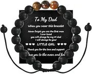 [Kilener] Birthday Gifts for Dads Bracelet from Daughter Father Day Gifts for Papa Dad Beaded Bracelets for Men Daddy Gifts from Kids Xmas Gifts for Dads Father Gifts from Daughter Thank You Dad Gift