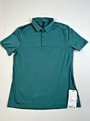 LULULEMON Men's Evolution SMTL Teal Green Polo Top SS Shirt Size L