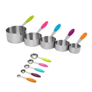 Measuring Spoons Cups Stainless Steel Baking Teaspoon Kitchen Gadget Kit - 10x