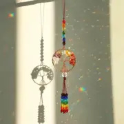 7-chakra Crystal Tree of Life Window Suncatcher Hanging Ornament Home Wall Decor