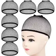 6PCS Wig Cap Non Slip, Black Mesh Net Wig Caps for Women Men, Kids