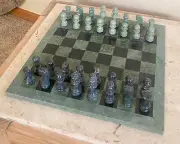 "Green Marble Chess Set - Indoor Game Chess Board, Cyber Monday Gifts"