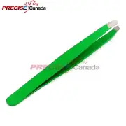 Professional Eyebrow Baby Tweezers Slanted Tips Green Hair Removal Tweezers