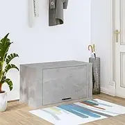 Wall-Mounted Shoe Cabinet Concrete Grey 70x35x38 cm | Engineered Wood Shoe Storage Cabinet with Doors | Space-Saving Slim Entryway Shoe Organizer for Apartments