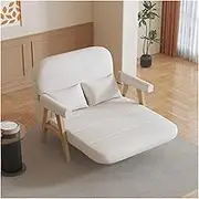 Sleeper Chair Sofa Bed, Sofa Bed with Armrest, Modern Sleeper Sofa with Adjustable Backrest, Convertible Sofas for Living Rooms, Offices, Small Spaces, Flats Convertible(White,100cm)