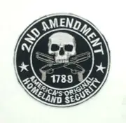 2nd Amendment ~ Embroidered Iron On Patch ~ NRA Gun Rights 3 inches