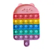 MULTICOLOUR KITTEN LOLLIPOP PUSH POP PULL IT FIDGET TOY