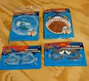 Splash N Swim 4 Pc Swim Pool Boys Shark Goggles, Beach Ball, Blue Goggles & Ball