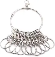 [luzen] 1PC Portable Metal Ring Key Organizer Holder with Swivel Clasps Janitor Key Ring for Warehouse Office School Home Use, Silver, Silver