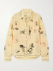 [BODE] BODE - Games Printed Silk-voile Shirt - Yellow - medium medium Yellow