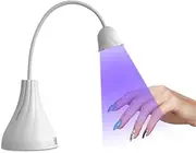 Hands-Free LED UV Light, Rotatable Gooseneck Flash Curing for Nails, Fast Drying Dryer, Extension Gel Light for Home DIY & Salon Decoration (White)