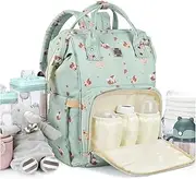 Diaper Bags Backpack for Mom Dad Baby Care Bag Maternity Nappy Baby Bags for Boys Girls with Stroller Straps and Multifunctional Waterproof Baby Stuff Travel Backpack with Stroller Straps Large Green