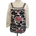 Maeve for Anthropologie Liyah Top Womens Size 6 Embroidered Peasant Floral