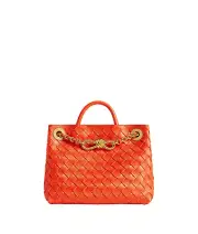 Bottega Veneta Small Andiamo Chain $4800 Orange Leather Top Handle Bag New