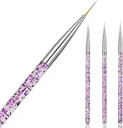 Hanyousheng 3 Pcs Nail Art Brushes, Nail Art Brush Pen,Miniature Fine Detail Paint Brush Set,Nail Art Design Painting Pen Brush for DIY & Professional Use,Detailer,Brush Dotting Tool(Random Color)