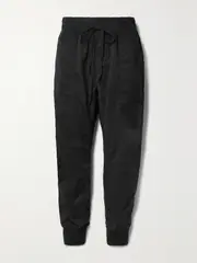 [James Perse] James Perse - Jersey-trimmed Cotton-gabardine Track Pants - Black - 1 1 Black