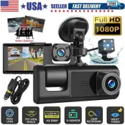 Dual Lens Dash Cam HD 1080P Front/Rear/Inside Video Recorder Camera w/G-sensor