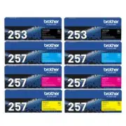 2X SET Genuine Brother TN-253BK TN-257C TN-257Y TN257M Toner L3230CDW L3510CDW