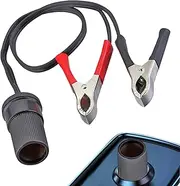 Battery Clip Adapter - Alligator Clips 12V/24V Plug Adapter | 30A Safety Connector, 32cm Extension Cable, Car Battery Charging, Ideal for RV, B
