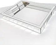 Wocred Perfume Tray,Super Gorgeous Vanity Tray with Handles,Jewelry Organizer Decorative Tray for Dresser,Coffee Table,Bedroom Ottoman(11”x15”x2”)