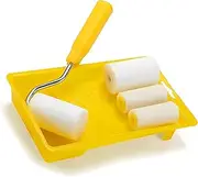 Mini Foam Paint Roller Painting Decorating Touch Up Trim Kit 2 inch Small Paint Roller Tray Set with High-Density Foam Roller Covers, Mini Wool Brush,Paint Frame, 6 Pcs