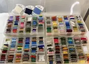 325 Plus Lot of Embroider Floss Cross Stitch Bobbin 4 Card Number Organize Boxes