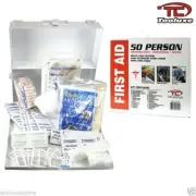 OSHA ANSI 50 Person First Aid Kit Bandages Ointment Guide Home Office 51108L