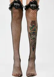 [Morph8ne] Lace Top Fishnet Thigh Highs