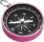 uxcell Pocket Compass, Survival Sports Navigation Compass with Key Ring for Outdoors Camping Hiking, Pink