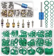 Frienda Car A/c Repair Kit 270 Pcs O-Ring Set 40 Pcs Ac Valve Cores R12 & R134a Refrigeration Tire Valve Stem Cores A/c Core Assortment with Remover Tool