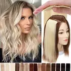 Short Hairpiece Clip In Real Remy Human Hair Extensions Mini Pad Topper Weft 10“