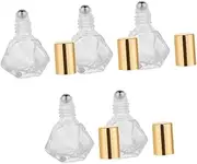 5pcs Perfume Bottle Perfume Mini Subpackaging with Roll- on Roll-on Bottle Essential Oil Containers Subpackaging Bottle Glass Terrarium Roller Balls for Oils Travel Cosmetic Alien/1772