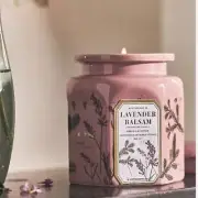 Anthropologie Apothecary 18 Fresh Lavender Balsam Ceramic Jar Candle NWT