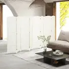 8 Panel Folding Privacy Screen, Freestanding Wall Partition for Home, White