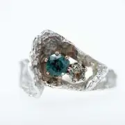 Beautiful Textured Montana Sapphire Ring