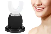 U Shaped Toothbrush Portable 360 Degree Ultrasonic Electric Toothbrush-Black