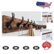 38.6'' Space-Saving Rustic Coat Rack with 10 Hooks - Home Decoration Essential
