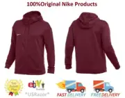 WOMENS NIKE THERMA ALL TIME FULL ZIP RIB DRAWCORD HODDIES CN9340-610 XL CARDINAL