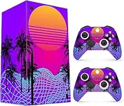 Hippie Vaporwave Decal Sticker Skin to Cover X-Box Series X with No Bubble, Waterproof, Full Protection - Including 2 Controller Skins and Console Skin