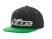 Alpinestars Home Run Black Green Wool Snapback Adjustable Ball Hat Cap New NWT