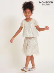 Monsoon Gold Adele Flutter Sleeve Sequin Top (AK9915) | $65 - $74