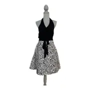 Diane von Furstenberg Amelia Halter Black/White Star Print Wrap Dress