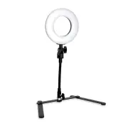 LSP Dimmable Mini LED Ring Light w/ Table Top Flexible Gooseneck Stand